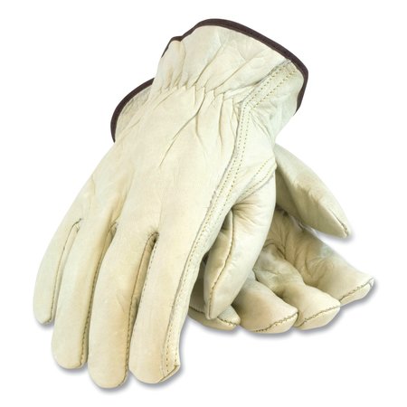 PIP Economy Grade Top-Grain Cowhide Leather Drivers Gloves, Medium, Tan 68-162/M